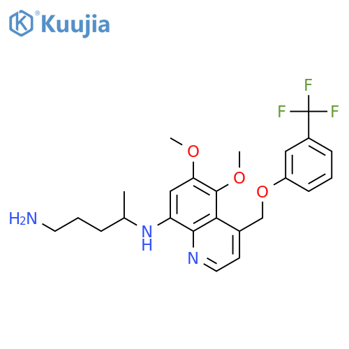 1,4-Pentanediamine, N4-[5,6-dimethoxy-4-[[3-(trifluoromethyl)phenoxy]methyl]-8-quinolinyl]- structure