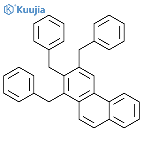 Phenanthrene, tris(phenylmethyl)- structure