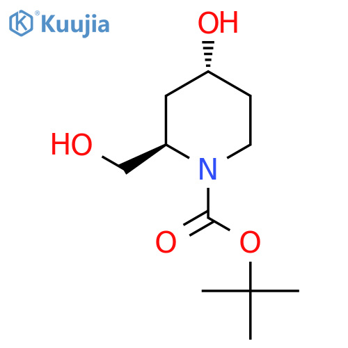 rac-tert-butyl (2R,4S)-4-hydroxy-2-(hydroxymethyl)piperidine-1-carboxylate, cis structure