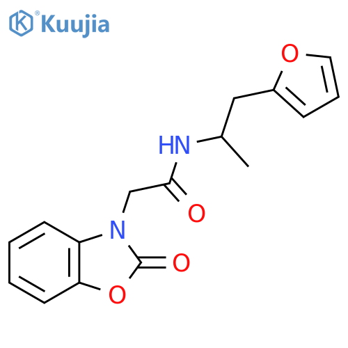N-[1-(furan-2-yl)propan-2-yl]-2-(2-oxo-2,3-dihydro-1,3-benzoxazol-3-yl)acetamide structure