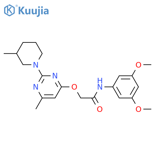 N-(3,5-dimethoxyphenyl)-2-{[6-methyl-2-(3-methylpiperidin-1-yl)pyrimidin-4-yl]oxy}acetamide structure