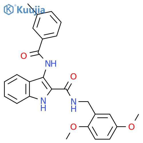 N-[(2,5-dimethoxyphenyl)methyl]-3-(3-methylbenzamido)-1H-indole-2-carboxamide structure