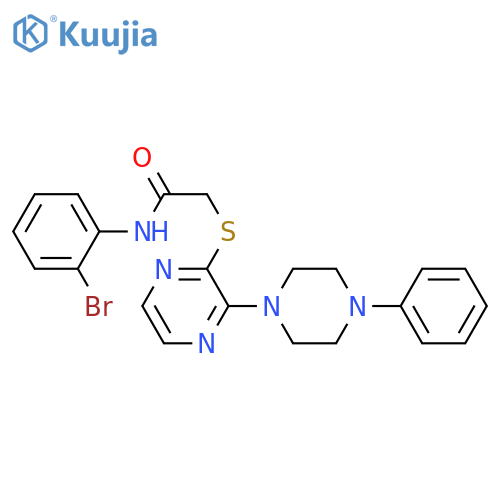 N-(2-bromophenyl)-2-{[3-(4-phenylpiperazin-1-yl)pyrazin-2-yl]sulfanyl}acetamide structure