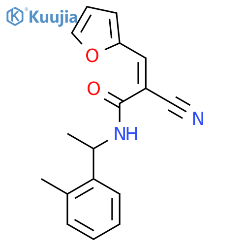 2-cyano-3-(furan-2-yl)-N-[1-(2-methylphenyl)ethyl]prop-2-enamide structure
