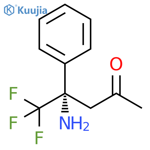 (4S)-4-amino-5,5,5-trifluoro-4-phenylpentan-2-one structure