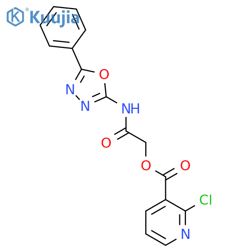[2-Oxo-2-[(5-phenyl-1,3,4-oxadiazol-2-yl)amino]ethyl] 2-chloropyridine-3-carboxylate structure