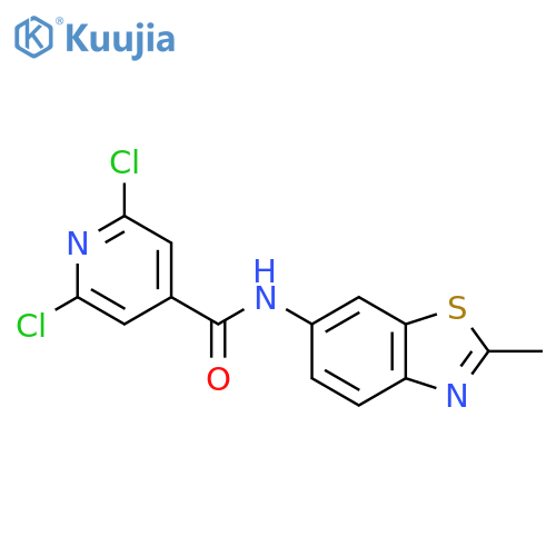 2,6-dichloro-N-(2-methyl-1,3-benzothiazol-6-yl)pyridine-4-carboxamide structure