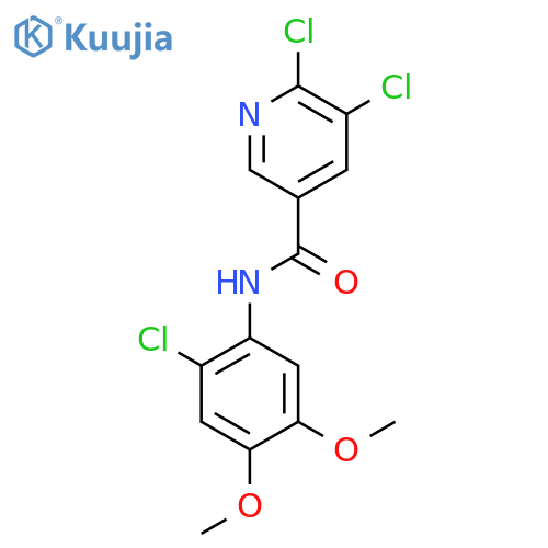 5,6-dichloro-N-(2-chloro-4,5-dimethoxyphenyl)pyridine-3-carboxamide structure