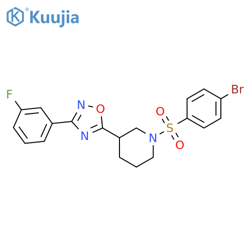 1-(4-bromobenzenesulfonyl)-3-[3-(3-fluorophenyl)-1,2,4-oxadiazol-5-yl]piperidine structure