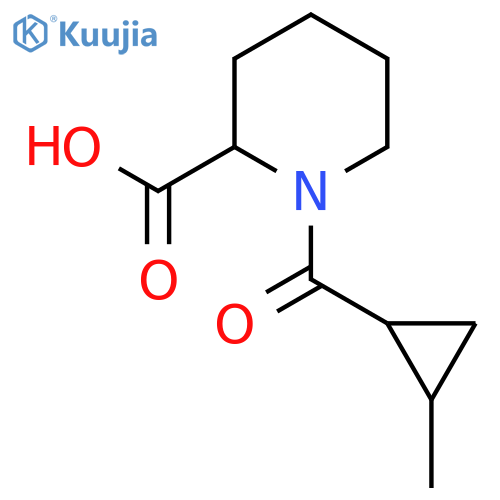 1-(2-Methylcyclopropanecarbonyl)piperidine-2-carboxylic acid structure