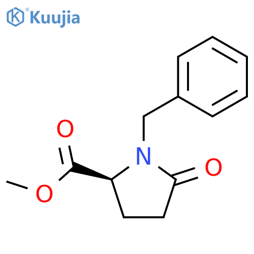 Proline, 5-oxo-1-(phenylmethyl)-, methyl ester structure