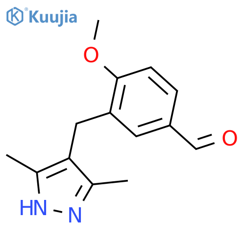 3-(3,5-Dimethyl-1H-pyrazol-4-ylmethyl)-4-methoxy-benzaldehyde hydrochloride structure