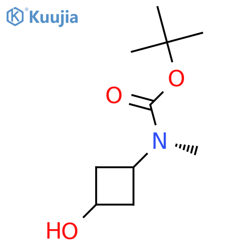 tert-butyl cis-N-(3-hydroxycyclobutyl)-N-methyl-carbamate structure