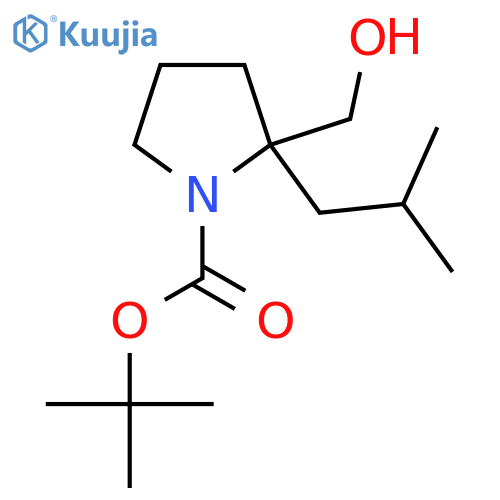Tert-butyl 2-(hydroxymethyl)-2-(2-methylpropyl)pyrrolidine-1-carboxylate structure