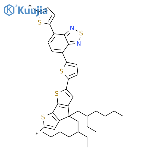 Poly[[4,4-bis(2-ethylhexyl)-4H-cyclopenta[2,1-b:3,4-b']dithiophene-2,6-diyl]-2,5-thiophenediyl-2,1,3-benzothiadiazole-4,7-diyl-2,5-thiophenediyl] structure