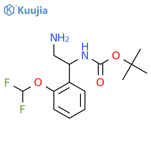 tert-butyl N-{2-amino-1-[2-(difluoromethoxy)phenyl]ethyl}carbamate structure