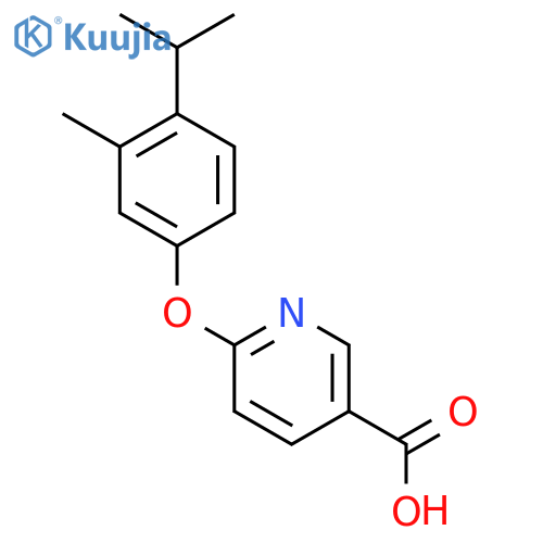 6-3-Methyl-4-(propan-2-yl)phenoxypyridine-3-carboxylic Acid structure