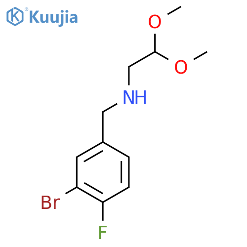 (3-Bromo-4-fluoro-benzyl)-(2,2-dimethoxy-ethyl)-amine structure