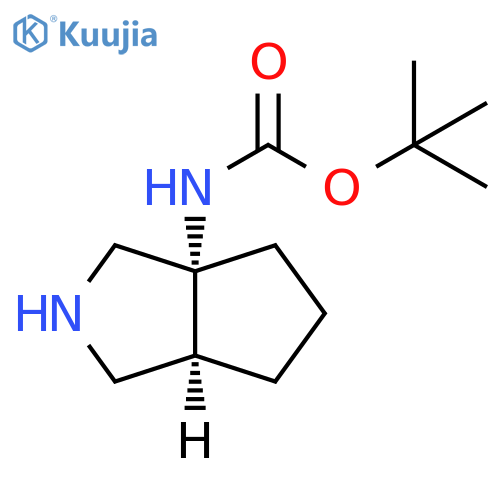tert-butyl N-[(3aR,6aS)-octahydrocyclopenta[c]pyrrol-3a-yl]carbamate structure