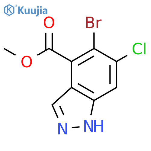 Methyl 5-bromo-6-chloro-1H-indazole-4-carboxylate structure