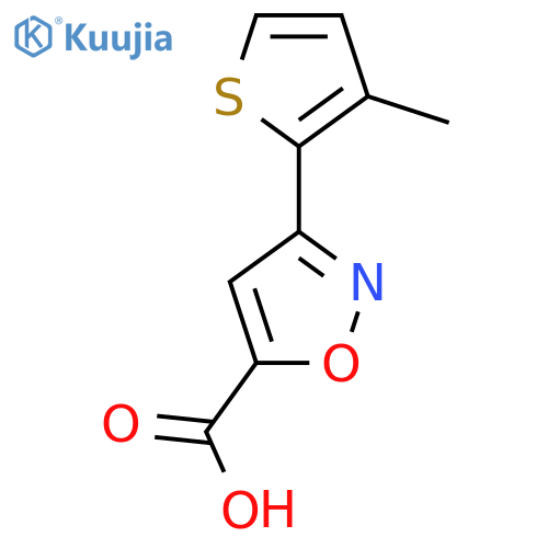 3-(3-methylthiophen-2-yl)-1,2-oxazole-5-carboxylic acid structure