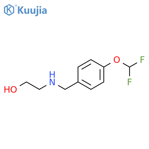 2-({4-(difluoromethoxy)phenylmethyl}amino)ethan-1-ol structure