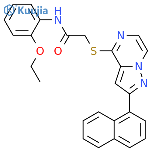 N-(2-ethoxyphenyl)-2-{[2-(naphthalen-1-yl)pyrazolo[1,5-a]pyrazin-4-yl]sulfanyl}acetamide structure