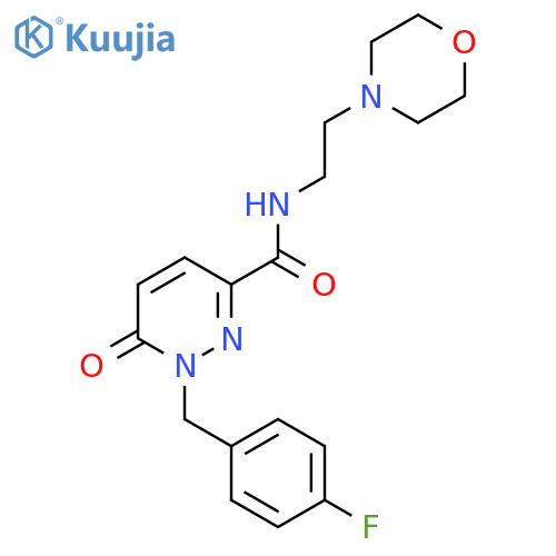 1-[(4-fluorophenyl)methyl]-N-[2-(morpholin-4-yl)ethyl]-6-oxo-1,6-dihydropyridazine-3-carboxamide structure