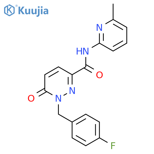 1-[(4-fluorophenyl)methyl]-N-(6-methylpyridin-2-yl)-6-oxo-1,6-dihydropyridazine-3-carboxamide structure