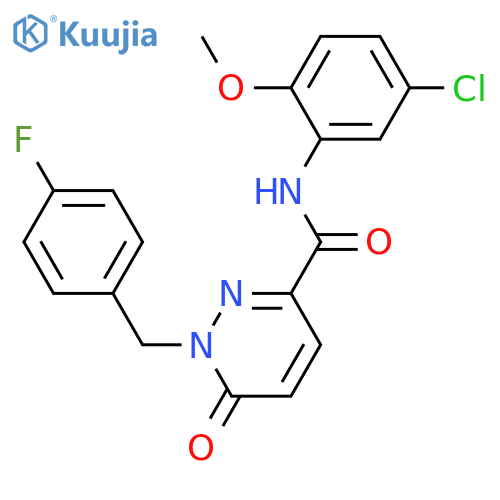 N-(5-chloro-2-methoxyphenyl)-1-[(4-fluorophenyl)methyl]-6-oxo-1,6-dihydropyridazine-3-carboxamide structure