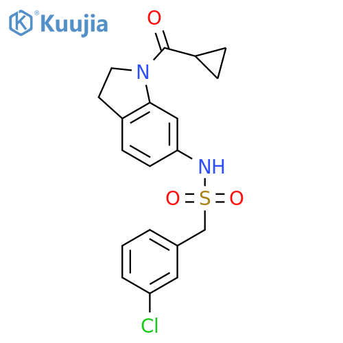 1-(3-chlorophenyl)-N-(1-cyclopropanecarbonyl-2,3-dihydro-1H-indol-6-yl)methanesulfonamide structure