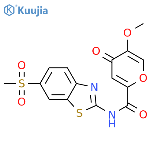 N-(6-methanesulfonyl-1,3-benzothiazol-2-yl)-5-methoxy-4-oxo-4H-pyran-2-carboxamide structure