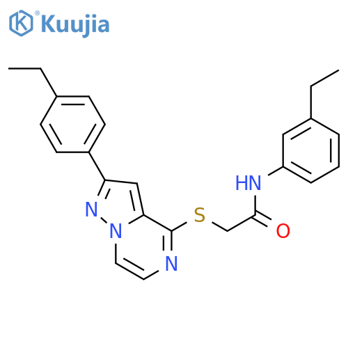 N-(3-ethylphenyl)-2-{[2-(4-ethylphenyl)pyrazolo[1,5-a]pyrazin-4-yl]sulfanyl}acetamide structure