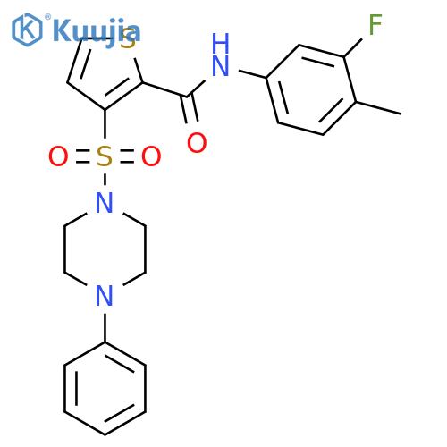 N-(3-fluoro-4-methylphenyl)-3-[(4-phenylpiperazin-1-yl)sulfonyl]thiophene-2-carboxamide structure
