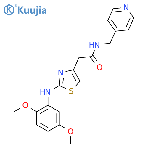2-{2-[(2,5-dimethoxyphenyl)amino]-1,3-thiazol-4-yl}-N-[(pyridin-4-yl)methyl]acetamide structure