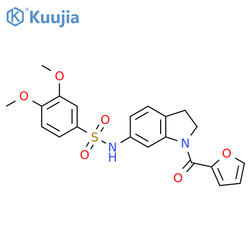 N-[1-(furan-2-carbonyl)-2,3-dihydro-1H-indol-6-yl]-3,4-dimethoxybenzene-1-sulfonamide structure
