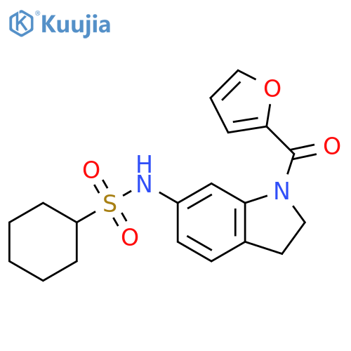 N-[1-(furan-2-carbonyl)-2,3-dihydro-1H-indol-6-yl]cyclohexanesulfonamide structure