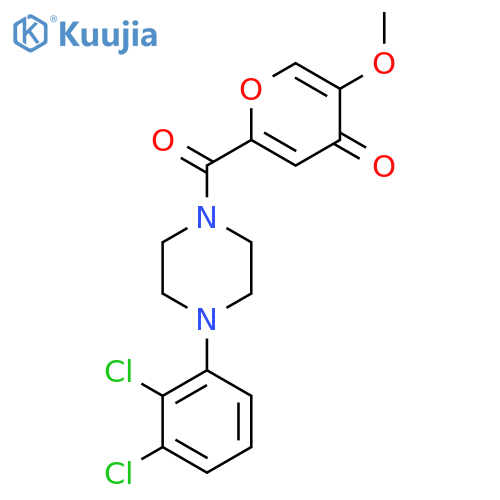 2-[4-(2,3-dichlorophenyl)piperazine-1-carbonyl]-5-methoxy-4H-pyran-4-one structure