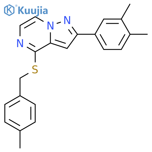 2-(3,4-dimethylphenyl)-4-{[(4-methylphenyl)methyl]sulfanyl}pyrazolo[1,5-a]pyrazine structure