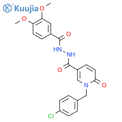N'-{1-[(4-chlorophenyl)methyl]-6-oxo-1,6-dihydropyridine-3-carbonyl}-3,4-dimethoxybenzohydrazide structure
