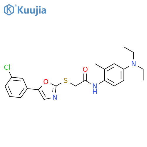 2-{[5-(3-chlorophenyl)-1,3-oxazol-2-yl]sulfanyl}-N-[4-(diethylamino)-2-methylphenyl]acetamide structure