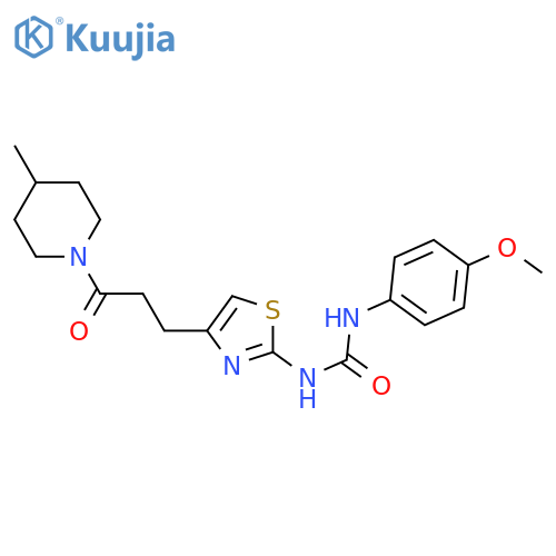 1-(4-methoxyphenyl)-3-{4-[3-(4-methylpiperidin-1-yl)-3-oxopropyl]-1,3-thiazol-2-yl}urea structure