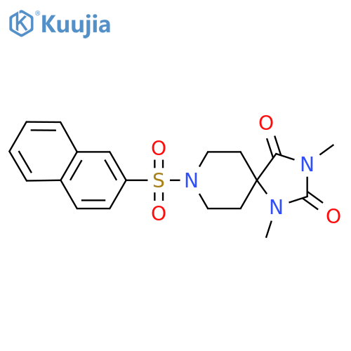 1,3-dimethyl-8-(naphthalene-2-sulfonyl)-1,3,8-triazaspiro[4.5]decane-2,4-dione structure
