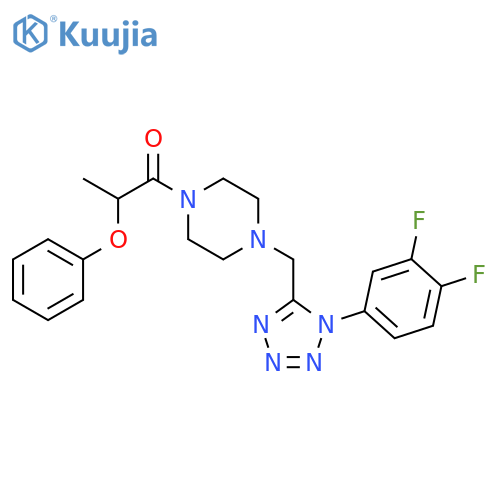 1-(4-{[1-(3,4-difluorophenyl)-1H-1,2,3,4-tetrazol-5-yl]methyl}piperazin-1-yl)-2-phenoxypropan-1-one structure