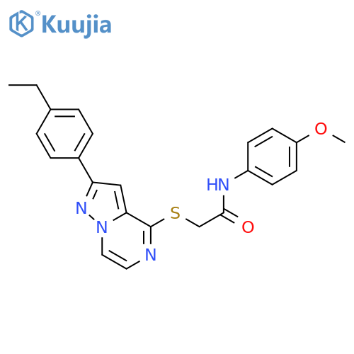 2-{[2-(4-ethylphenyl)pyrazolo[1,5-a]pyrazin-4-yl]sulfanyl}-N-(4-methoxyphenyl)acetamide structure