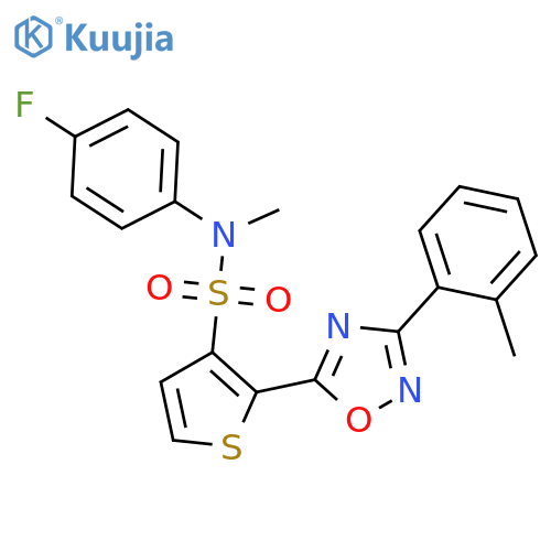 N-(4-fluorophenyl)-N-methyl-2-[3-(2-methylphenyl)-1,2,4-oxadiazol-5-yl]thiophene-3-sulfonamide structure