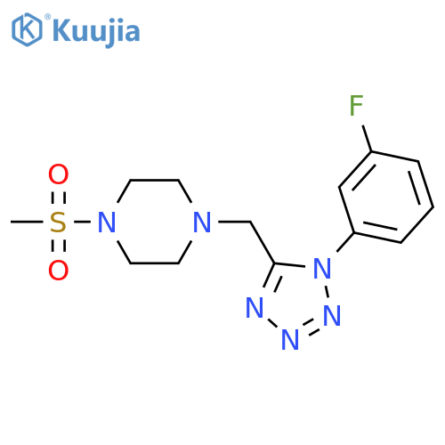 1-{[1-(3-fluorophenyl)-1H-1,2,3,4-tetrazol-5-yl]methyl}-4-methanesulfonylpiperazine structure