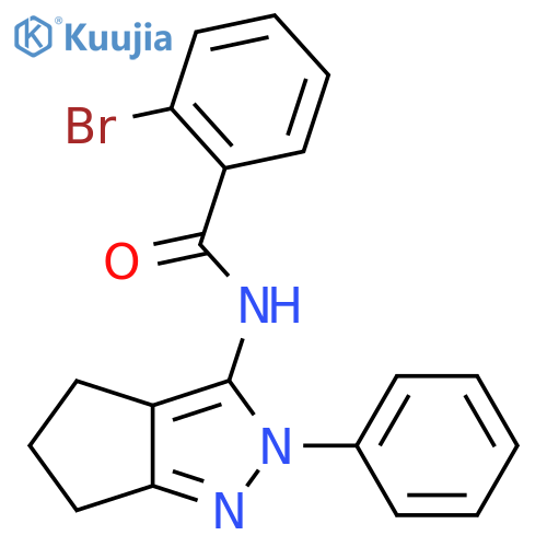 2-bromo-N-{2-phenyl-2H,4H,5H,6H-cyclopenta[c]pyrazol-3-yl}benzamide structure