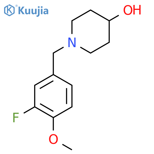1-[(3-fluoro-4-methoxyphenyl)methyl]piperidin-4-ol structure