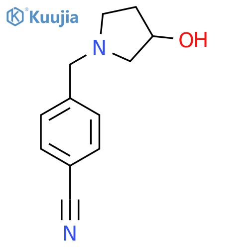 4-[(3-Hydroxypyrrolidin-1-yl)methyl]benzonitrile structure
